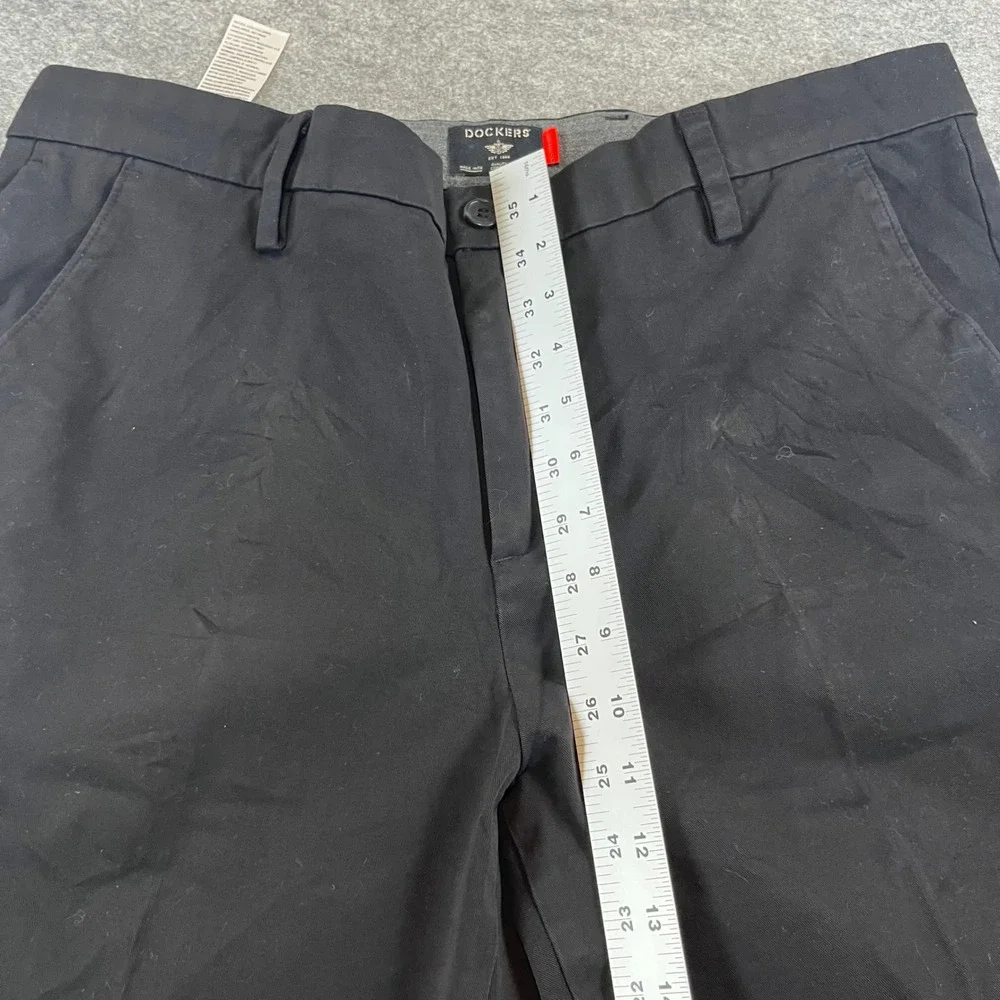 Dockers Mens Smart 360 Flex Straight Fit‎ Black Chino Pants 36 Workwear Casual